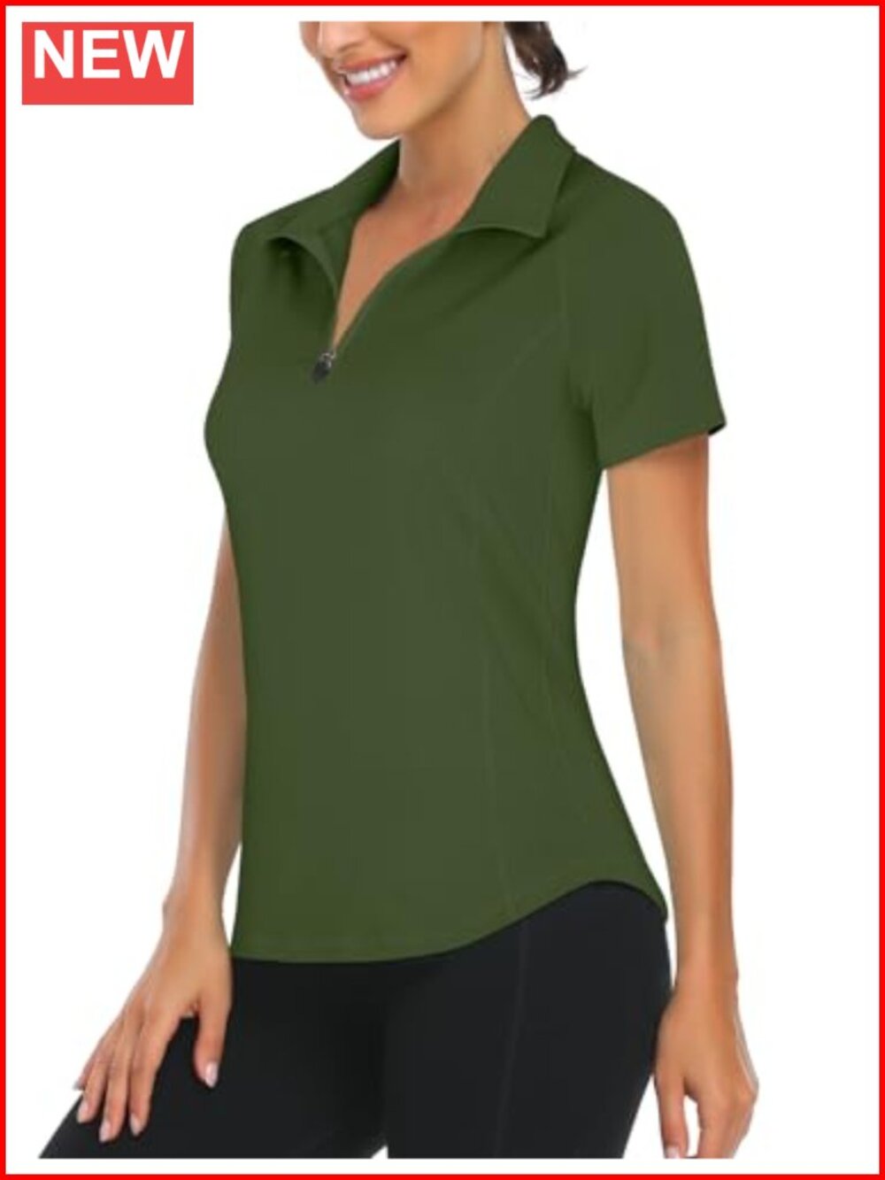 Women's Golf Shirt Quarter Zip UPF 50+ Short Sleeve Active Tee